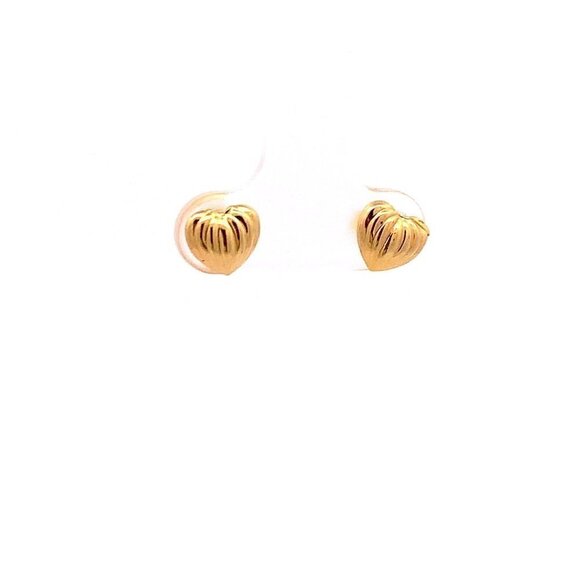 Unbranded Jewelry - 18K Gold Earrings Heart Stud Tiny 0.93 grams